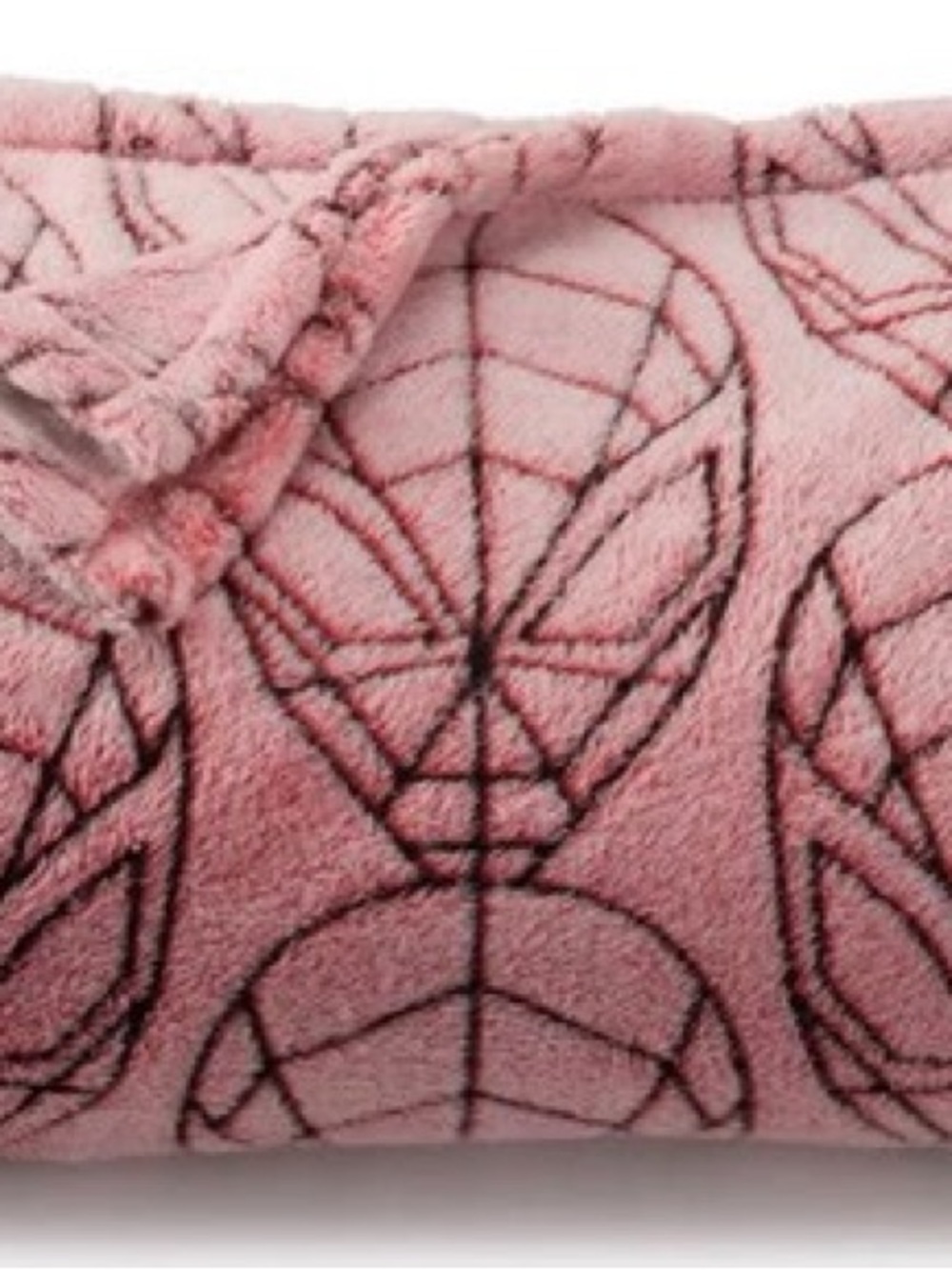 Marvel Pink and Black Spiderweb Plush Throw
